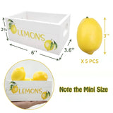 Lemon Mini Crate Summer Tiered Tray Decor Farmhouse Lemonade Kitchen Decorations Summertime Wood Crate With 5 Faux Lemons