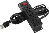Surge Protector Power Strip 6 Outlets 6FT Extension Cord Flat Plug Wall Mount Black