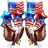 12 Pcs Patriotic Eagle Balloon Usa Red White And Blue Elections Party Decorations Large Eagle Foil Balloons Star American Flag Decor For Veterans Day Birthday Party
