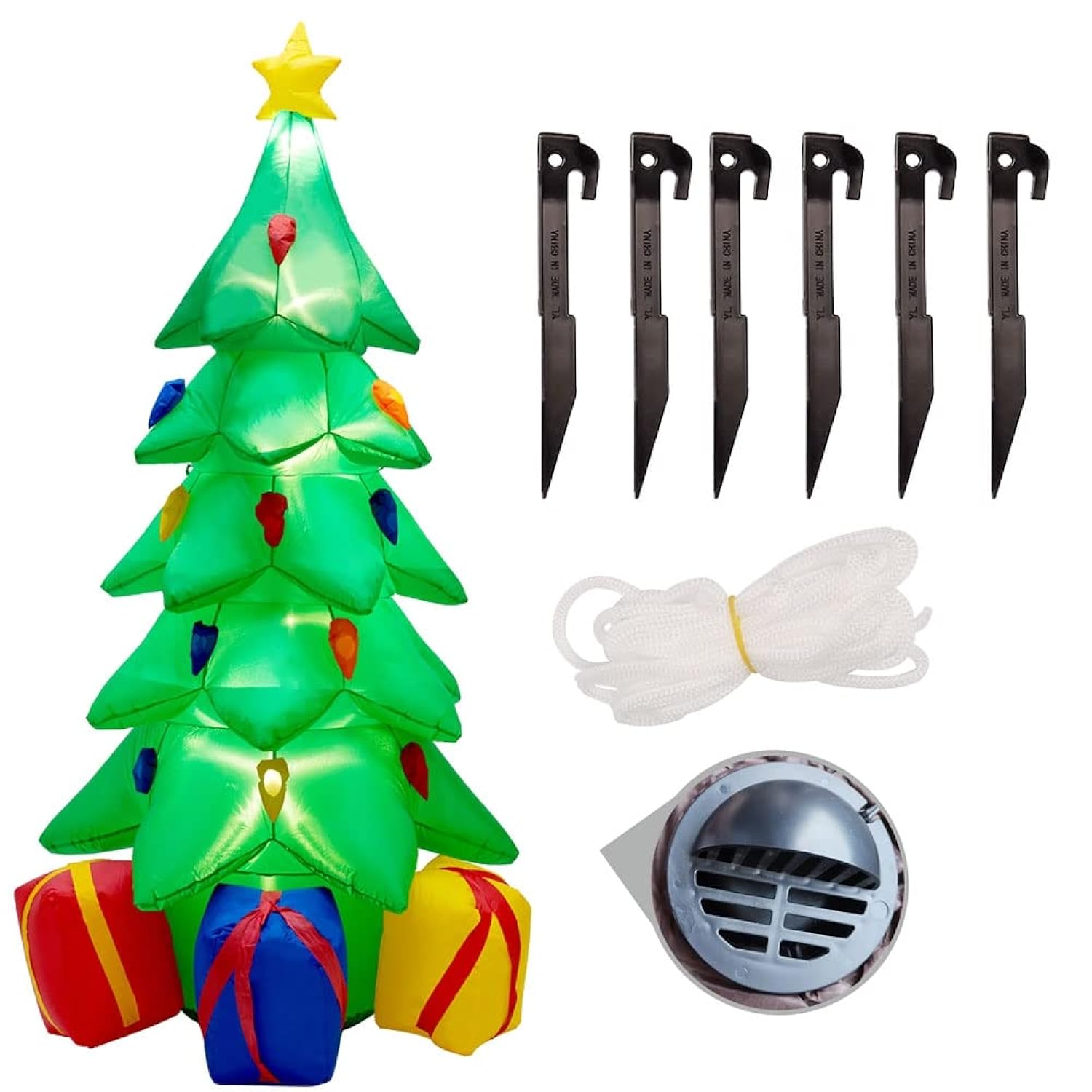 7 Ft Inflatable Christmas Tree, Christmas Tree With 3 Gift Wrapped Boxes, Christmas Decoration For Indoor Outdoor Yard G