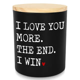 Valentines Day Gifts For Her Him - I Win Vanilla Lavender Scented Candle 10 Oz - Anniversary Wedding Birthday Gifts For Women Men, Couple Gift For Boyfriend Girlfriend Husband Wife