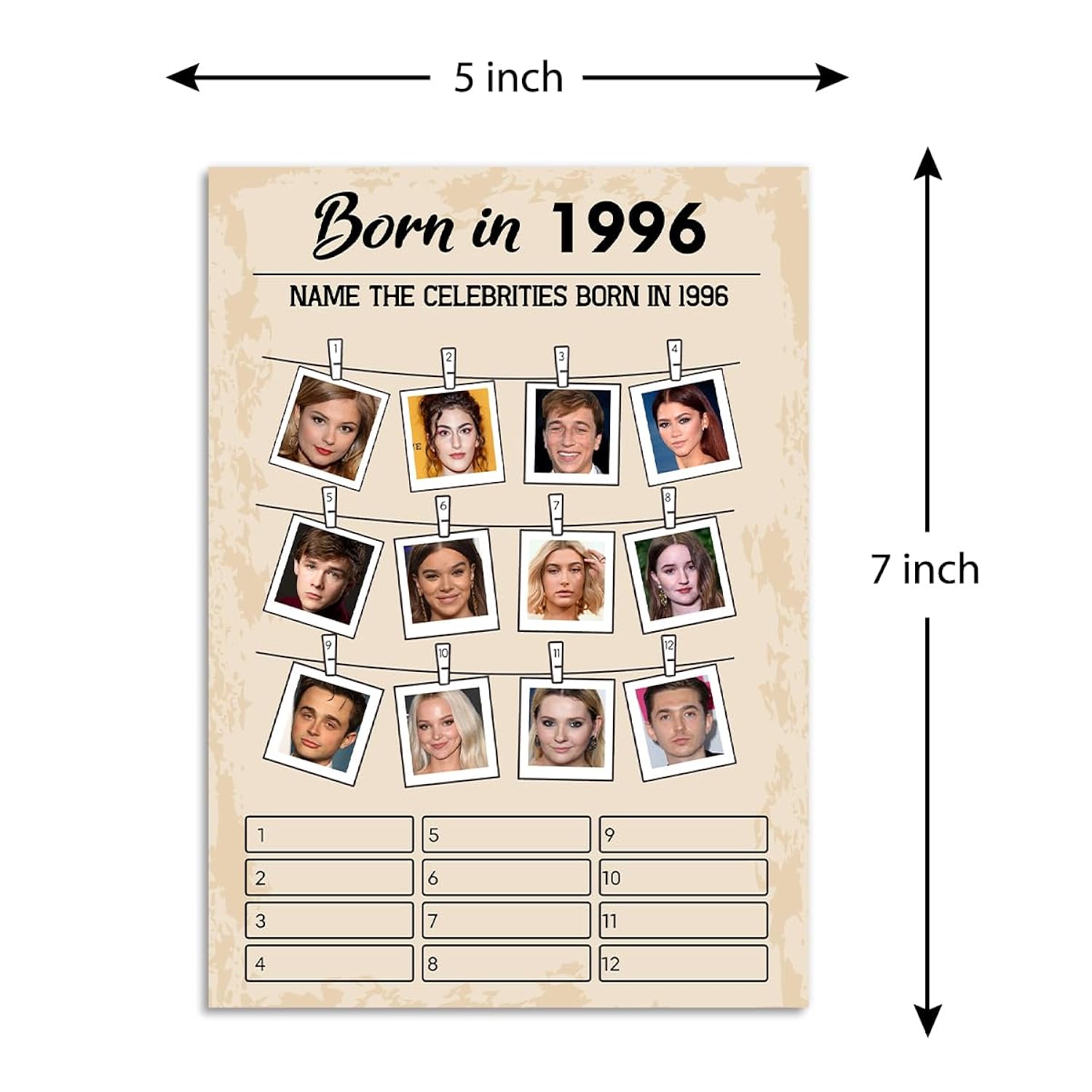 30 Th Birthday Party Games, Set Of 2 Activities For 15 Guests, Born In 1996 Games Bundle, Birthday Party Supplies For Adults, Pack Of 30 Cards