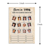 30 Th Birthday Party Games, Set Of 2 Activities For 15 Guests, Born In 1996 Games Bundle, Birthday Party Supplies For Adults, Pack Of 30 Cards