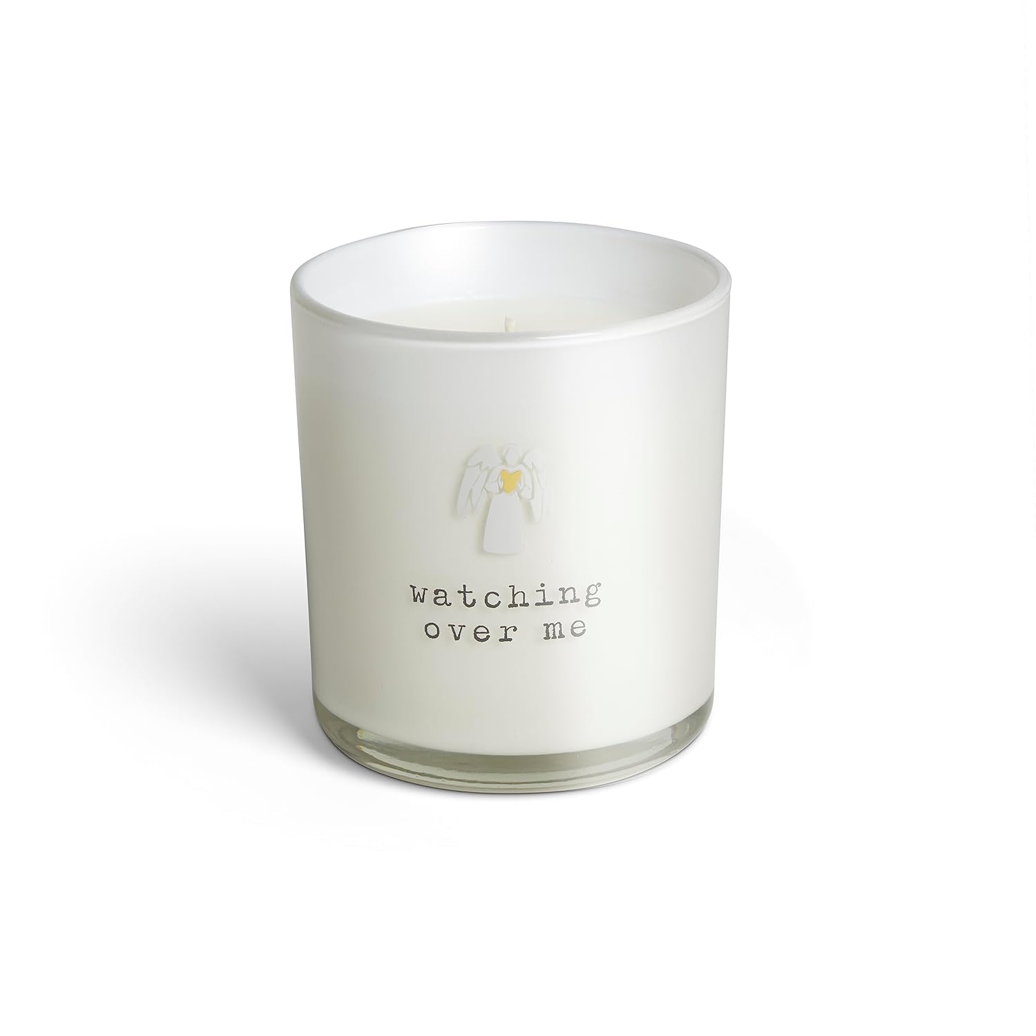DEMDACO 1008100094 Guardian Angel Watch Over Me 4 x 3.5 Inch Soy Wax Blend Boxed Candle in Glass Holder White Oak & Cashmere