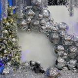 Silver Chrome Foil Balloons: 4D Round Party Decorations