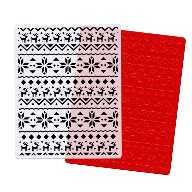 Merry Christmas Background Plastic Embossing Folders For Card Making, Reindeer