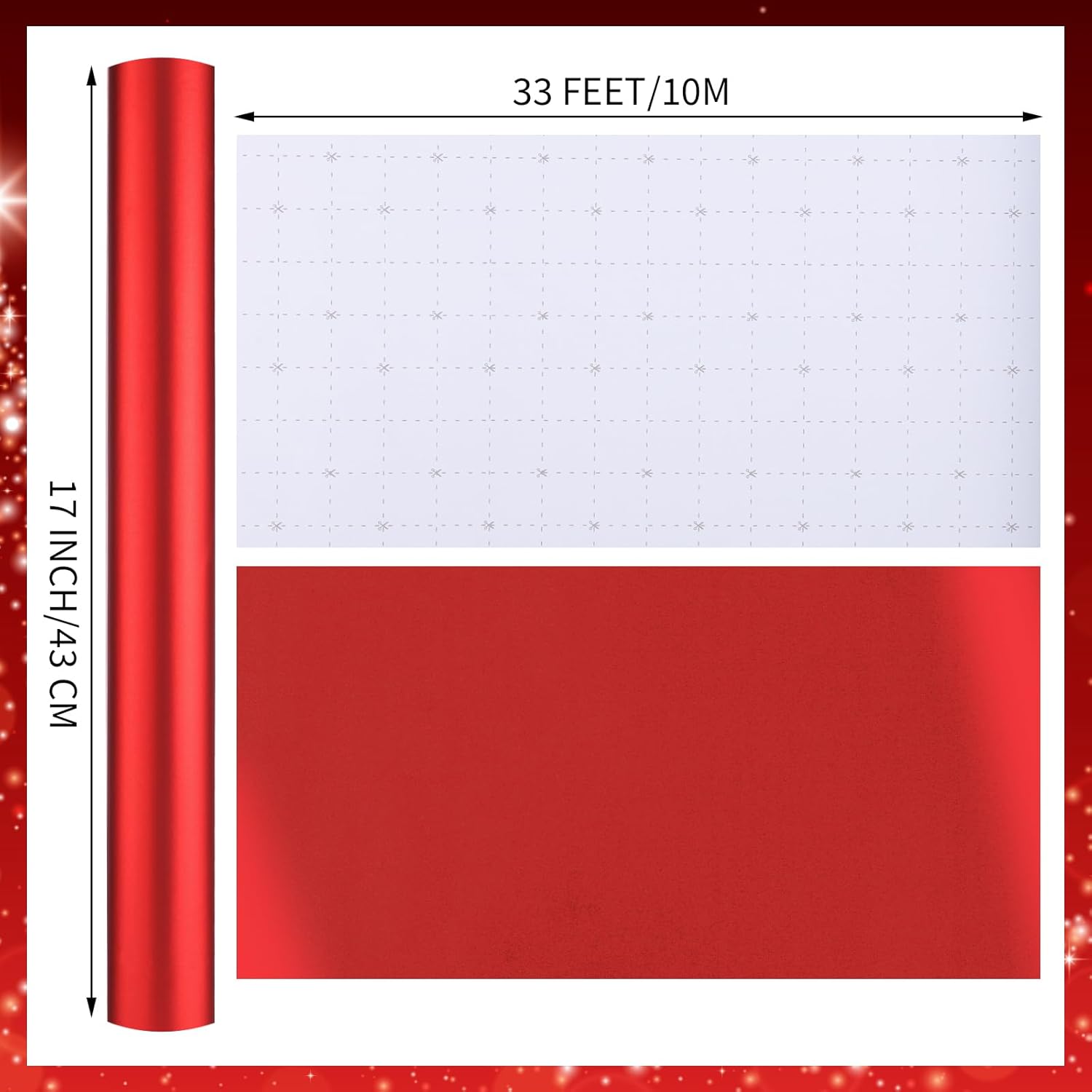Red Wrapping Paper Roll 17 In X 33 Ft Solid Matte Red Metallic Wrapping Paper For Valentine'S Day Wedding Birthday Anniversaries Holiday