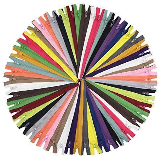 60Pcs 18 Inch (45Cm) Nylon Coil Zippers For Sewing Crafts Tailor Nylon