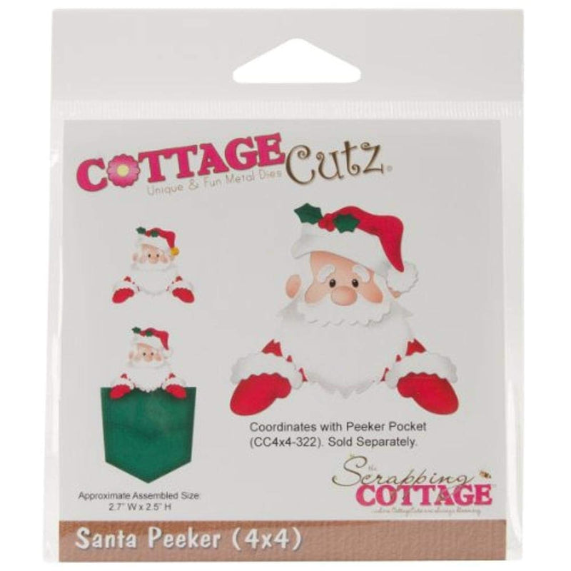 Die Cuts With Foam, 4 By 4-Inch, Santa Peeker