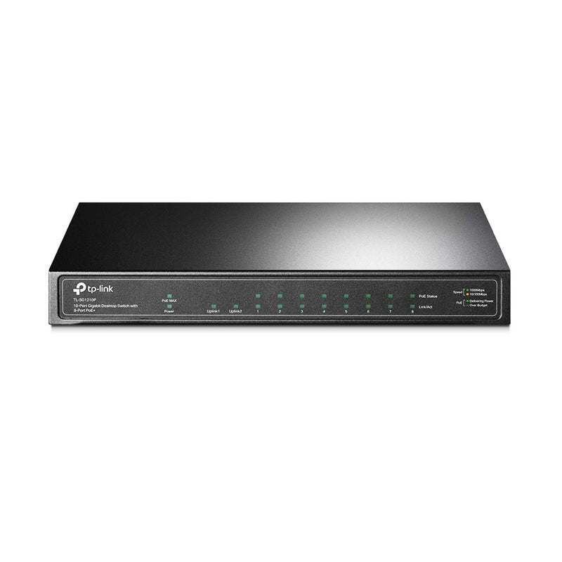 TP-Link TL-SG1210P | 8 Port Gigabit PoE Switch | 8 PoE+ Ports @63W, w/ 1 Uplin