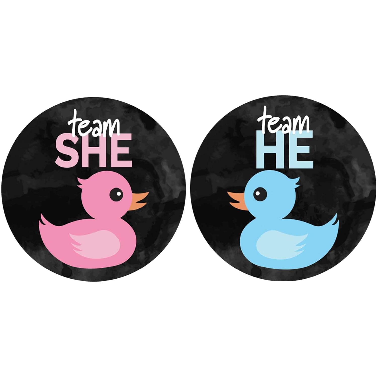Waddle It Be Rubber Duck Gender Reveal Party Team He Or Team She Stickers - 40 Count, What The Duck Are We Having
