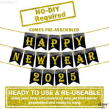 10ft Glitter Happy New Year Banner - No DIY - 2025 NYE Decor