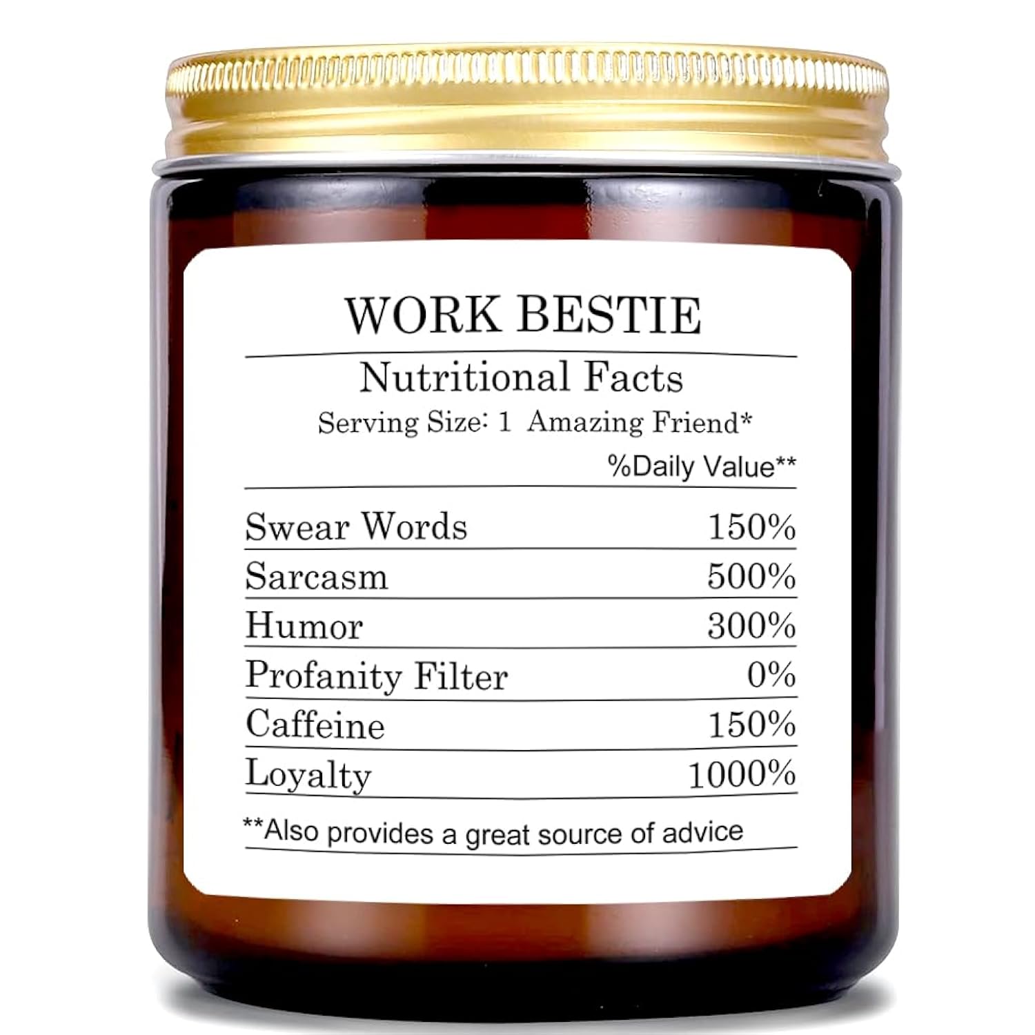 Candle Gift For Coworker, Aromatherapy Candle For Women, Novelty For Coworker Work Bestie, Natural Soy Wax Jar Candle, Unique Thank You Present With Saying, Vanilla Scent