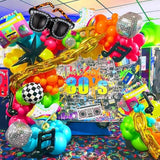 90S 80S Disco Theme Party Decorations, 171Pcs Balloon Arch Kit With Retro Disco Ball Radio Glasses Roller Skate Musical Note Chain Star Foil Balloons For Back To 90S 80S Hip Hop Birthday Supplies
