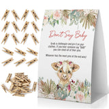 Don'T Say Baby Baby Shower Game, Girl Country Baby Shower Decoration, Highland Cow Don'T Say Baby Sign, Fun Baby Shower Games, Clothespins For Baby Shower-Dsba15