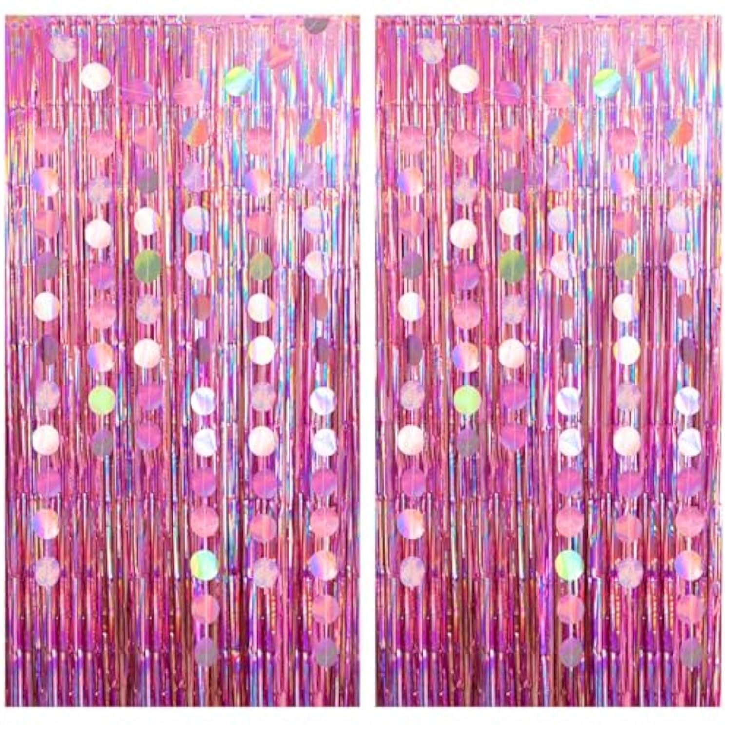 Pink Fringe Garland Set – 4pcs Tinsel Backdrop & Party Streamers