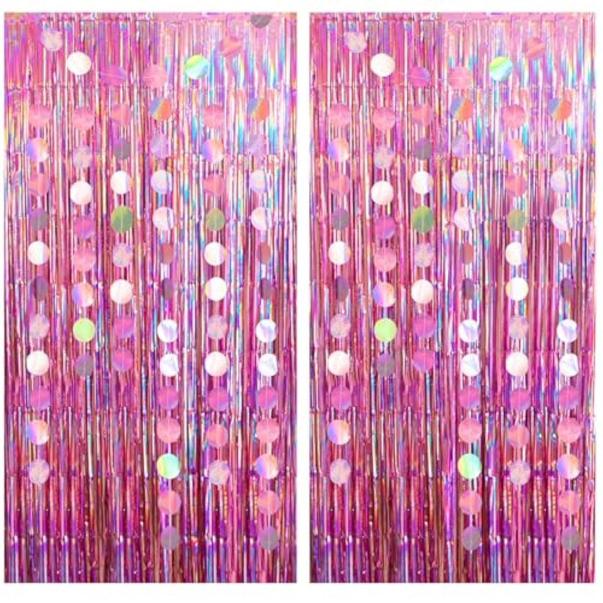 Pink Fringe Garland Set – 4pcs Tinsel Backdrop & Party Streamers
