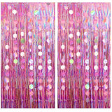 Pink Fringe Garland Set – 4pcs Tinsel Backdrop & Party Streamers