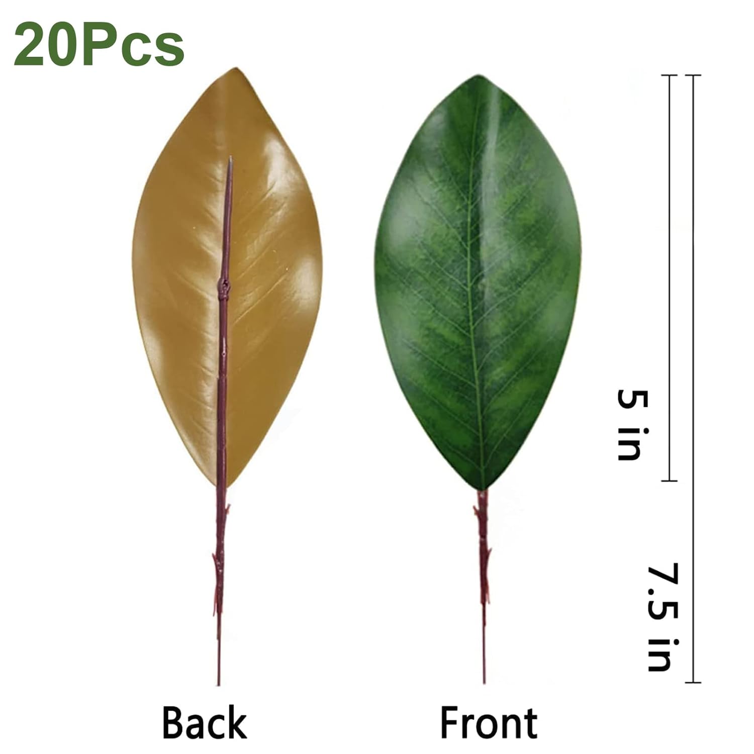 20Pcs Artificial Magnolia Leaf Fake Green Leaves For Decorate Flower Garland Artificial Magnolia Leaf Stem