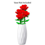 Valentines Day Rose Bouquet Set - Bundle With 4 Bricktanicals Floral Arrangement Artificial Flowers Diy Bouquet Plus Stickers | Botanical Collection