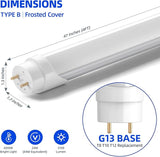 16 Pack 4FT T8 Type B LED Tube Lights 24W 3500LM 6000K Dual End Ballast Bypass Replacement