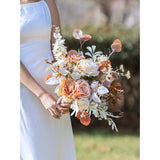 Cascade Bride Bouquets, Handmade With Artifical Flowers, For Ceremony, Anniversary, Wedding Gifts And Home Decorations