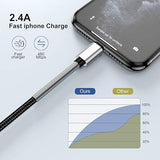 15FT 5M MFi Certified Lightning Cable 2.4A Long Nylon Braided iPhone Charger Cord