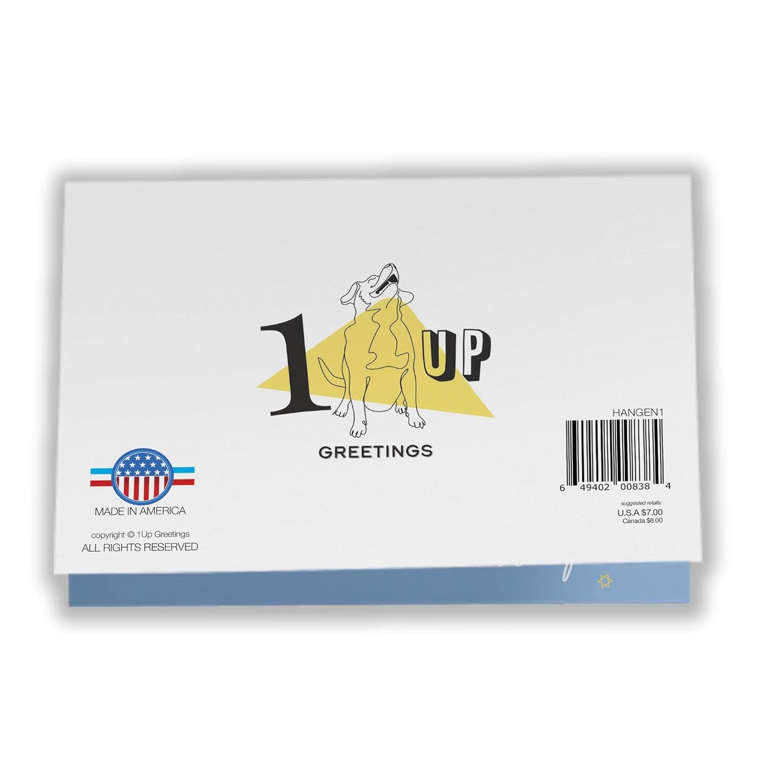 Hanukkah Card | 1 Card 1 Envelope | Jewish Star Menorah Dreidel | Your Purchase Helps Animals In Need | 5”X7.5” | Made In Usa | Female Owned Small Business | Hangen1