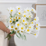 Artificial Flowers10 Bundles Artificial Daisy Flowers 20.5" High Small Daisy Artificial Flower Outdoor Silk Flowers Fake Wildflowers Faux Greenery Shrubs Plants Home Decoration