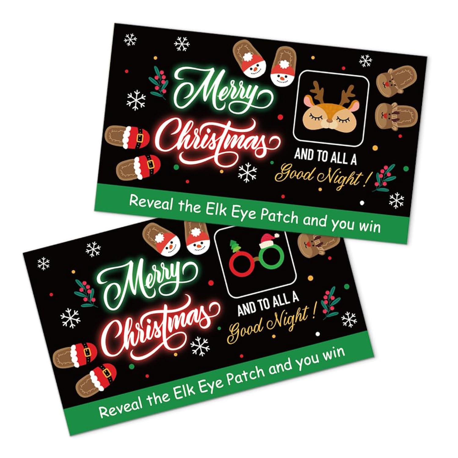 50Pcs Merry Christmas Funny Scratch Card, Christmas Party Scratch Off Game For Elk Lovers, Xmas Birthday Party Supplies, Xmas Raffle Tickets Lottery Game For Family Friends Gathering