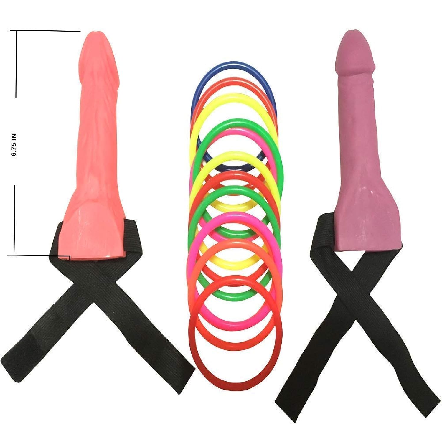 Bachelorette Party Games Set, Penis Willy Shape Ring Toss Hoopla Games Set For Adults And 1Pcs Party Poster Pin The Love Muscle On Romeo