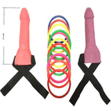 Bachelorette Party Games Set, Penis Willy Shape Ring Toss Hoopla Games Set For Adults And 1Pcs Party Poster Pin The Love Muscle On Romeo