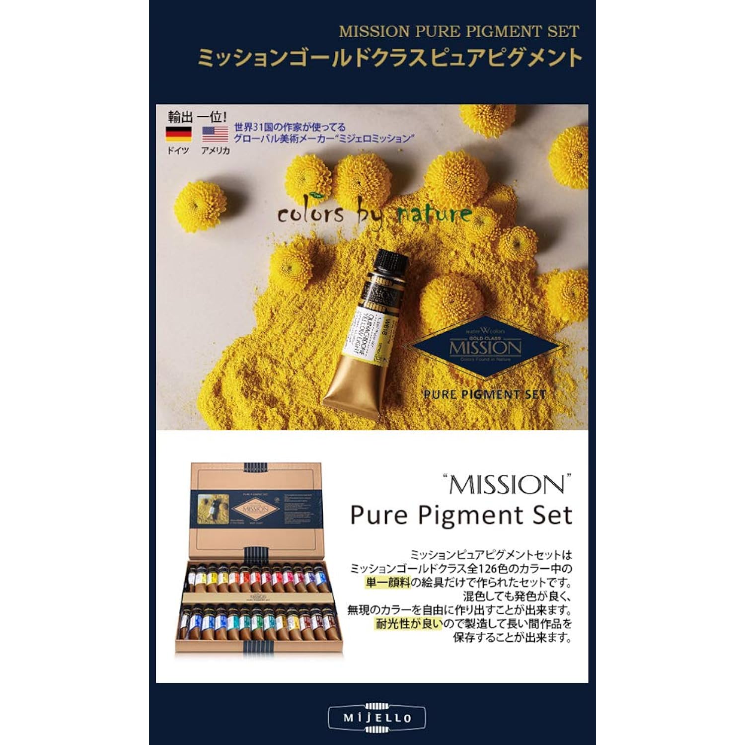 Mission Gold Class Pure Pigment Watercolor Mwc-1524P, 15Ml X 24 Colors (7 Milliliter X 2Ea)