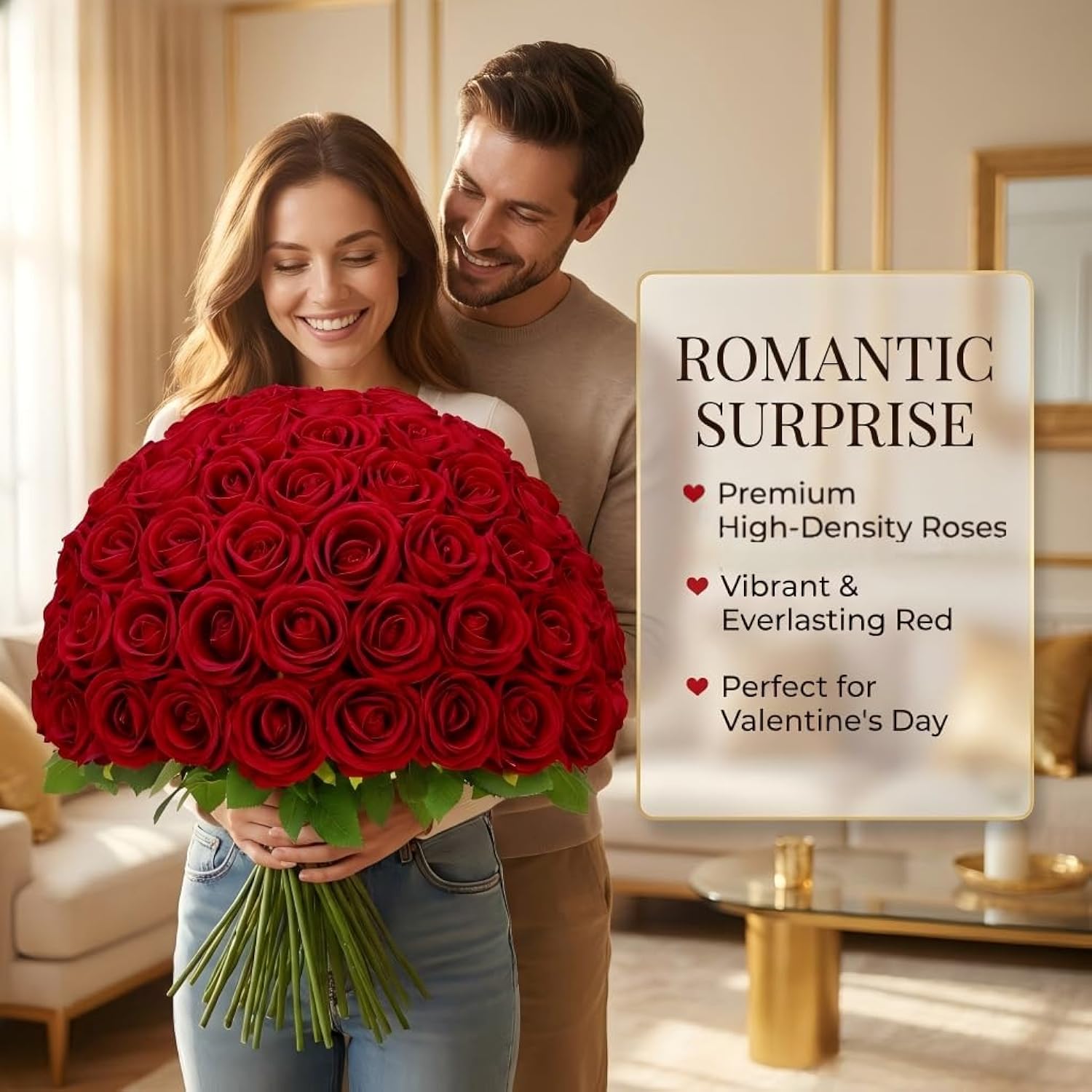 Red Roses Artificial Flowers Bulk, Real Touch Velvet Roses With Wrapping Paper, 50 Pcs Fake Flowers For Wedding Centerpieces Bridal Bouquet Valentines Mothers Day Decor