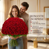 Red Roses Artificial Flowers Bulk, Real Touch Velvet Roses With Wrapping Paper, 50 Pcs Fake Flowers For Wedding Centerpieces Bridal Bouquet Valentines Mothers Day Decor