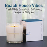 - Wave Candle | White Grapefruit & Salty Ozone | Award Winning Scented Candles With Premium Soy Wax Blend I 60 Hour Long Burning I 9 Oz I Small Batches For Luxury Quality In Decorative Jar