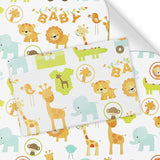 Gift Wrapping Paper For Baby Infant Boys Girls, Forest Animals Lion Giraffe Elephant Monkey Crocodile Wrapping Paper Sheet For Baby Shower Birthday Kindergarten Newborn Children Kid