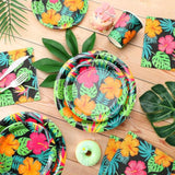 200 Pcs Tropical Nights Hawaiian Aloha Party Supplies Serve 50 Guests Luau Paper Plates Cups Napkins For Summer Beach Tableware Pool Party