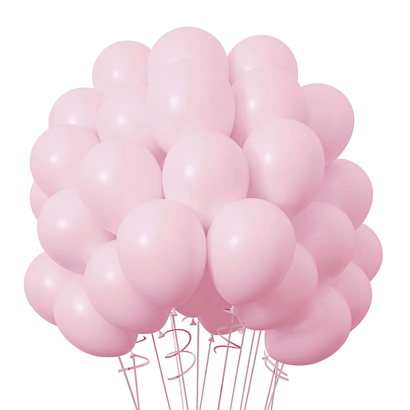 120Pcs Pastel Pink Balloons 12 Inches Baby Pink Balloons, Matte Pale P