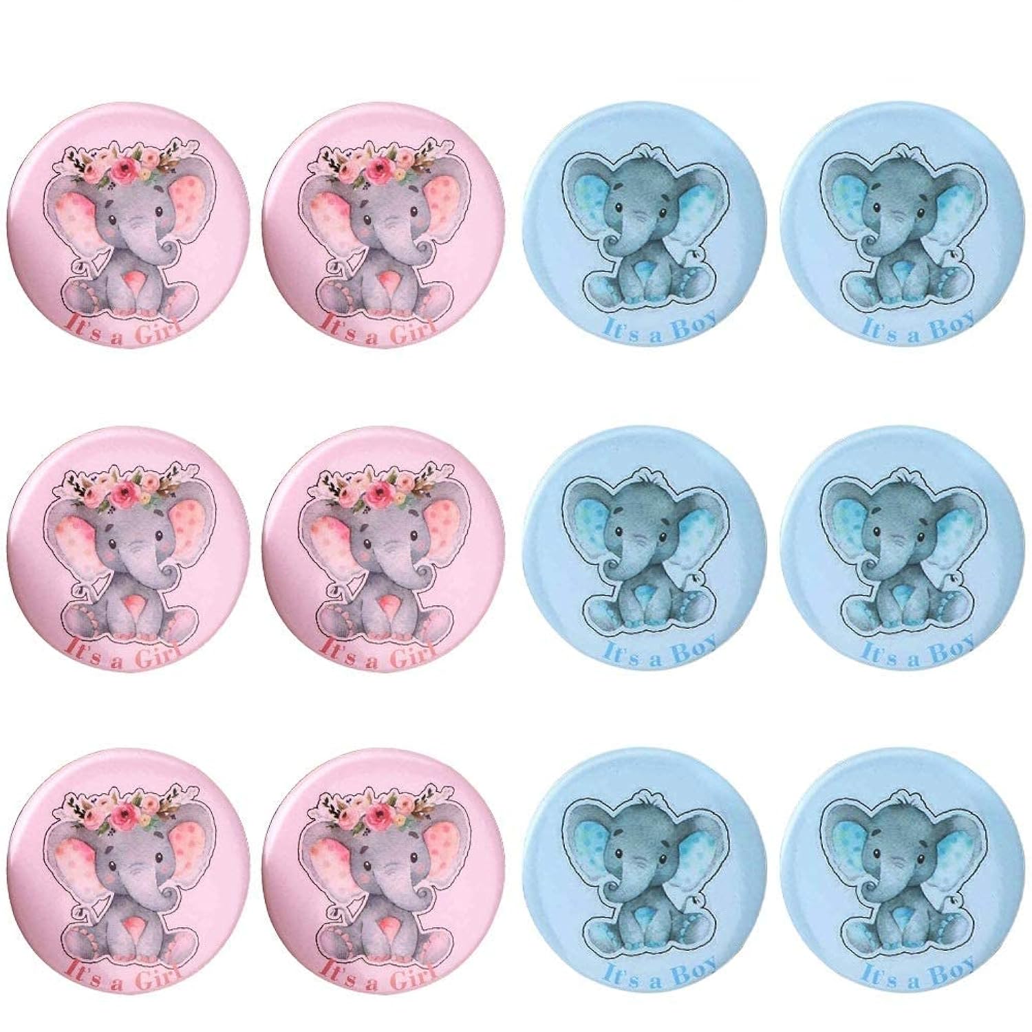 40 Pcs Elephant Gender Reveal Button Pins Blue Elephant Team Boy Pink Elephant Team Girl Button Pins For Baby Shower Party Favors Gender Reveal Party Game Supplies