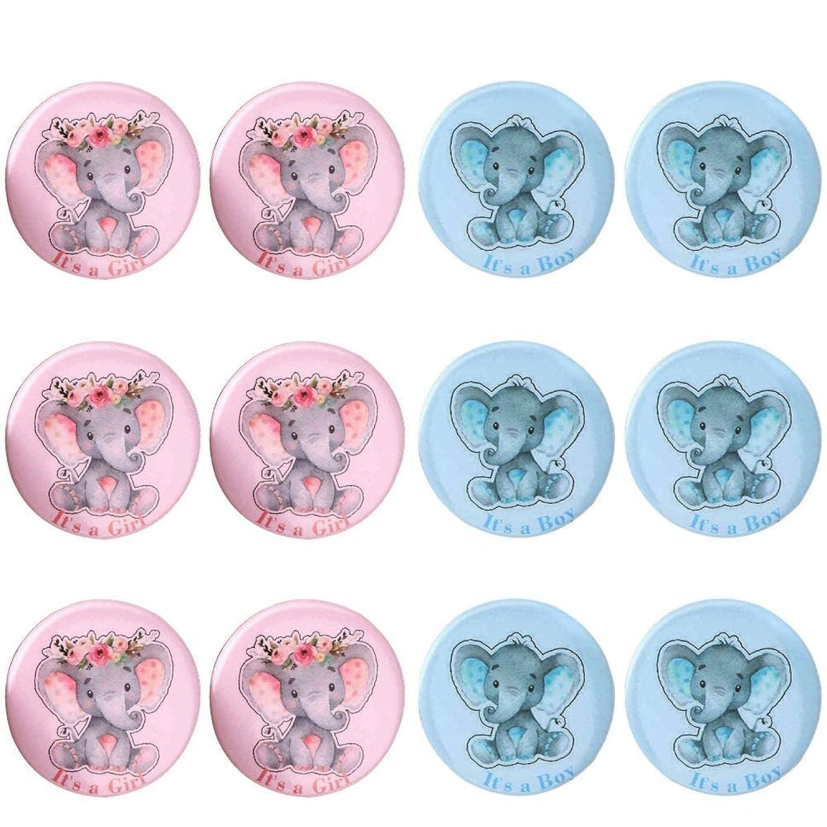 40 Pcs Elephant Gender Reveal Button Pins Blue Elephant Team Boy Pink Elephant Team Girl Button Pins For Baby Shower Party Favors Gender Reveal Party Game Supplies