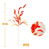 8Pcs Fake Fall Flowers Stems, 28Inch Artificial Orange Bunny Tail Flowers Faux Fall Floral Arrangements For Vase Home Wedding Centerpieces Fall Thanskgiving Decor