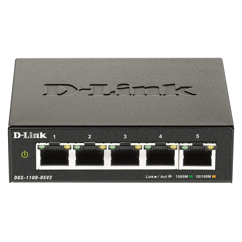 D-Link Ethernet Switch, 5 Port Easy Smart Managed Gigabit Network Internet Des