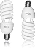 2 Pack 45W Full Spectrum CFL Light Bulbs 5500K Daylight Spiral Photography Softbox Studio Lighting