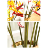 10Pack Artificial Flowers Bird Of Paradise,22.4 Inch Hawaiian Tropical Flowers Strelitzia Green Plant For Home Garden Decoration Office Verandah Wedding Decorations (Yellow)