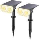 2 Pack StarRay Solar Spot Lights IP65 Waterproof Warm White Dusk to Dawn Garden Lights