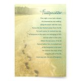 Religious Encouragement Cards, Footprints In The Sand (6 Cards With 6 Green Envelopes)