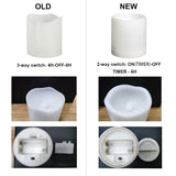 Outdoor Indoor Flameless Pillar Candles, 4 Pack Plastic Resin Battery Operated Electric Led Candle Sets With Cycling 24 Hours Timer Function For Home Party Wedding Decoration, 3"X3"