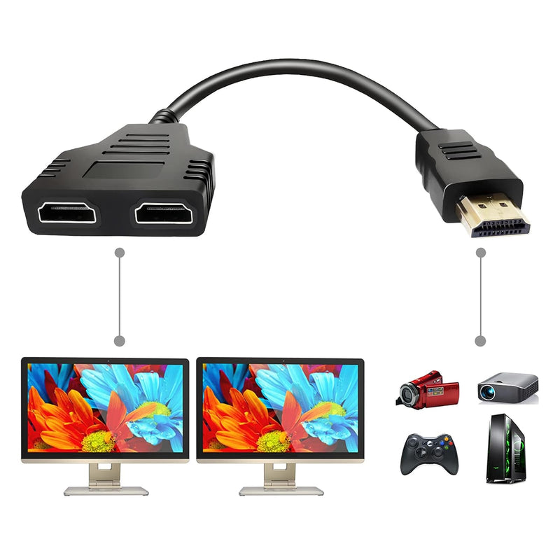 Hdmi Splitter Adapter Cable - Hdmi Splitter 1 In 2 Out Hdmi Male To Dual Hdmi