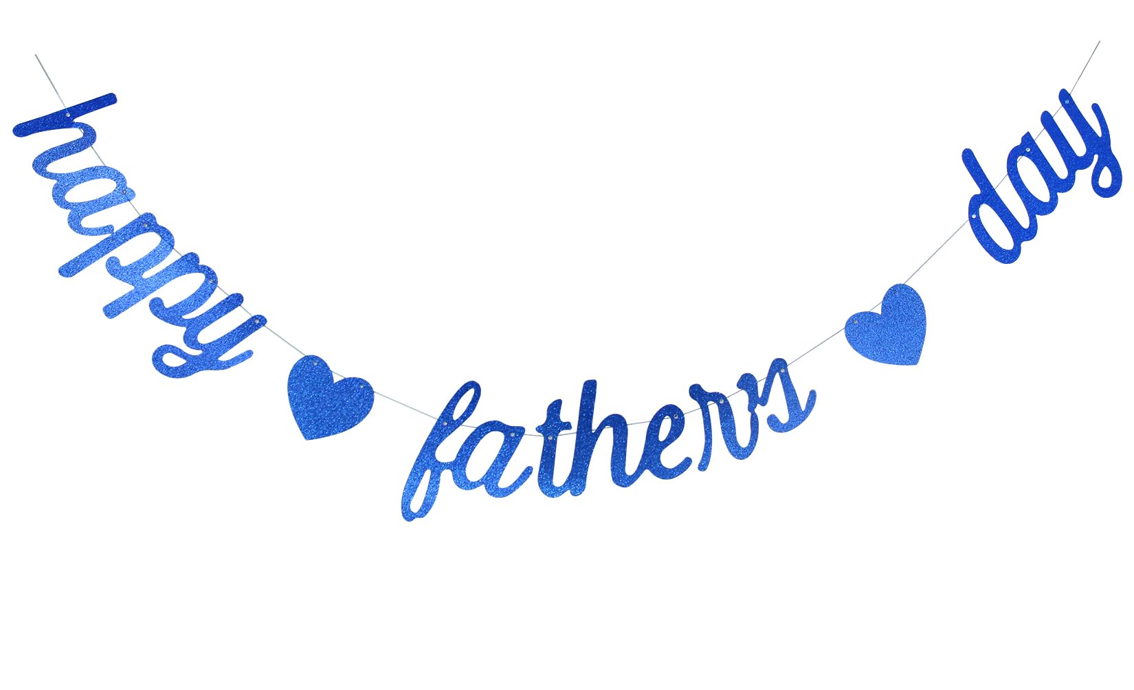 Blue Glitter Happy Father's Day Banner The Man The Myth The Legend Banner, Father/Dad's Birthday Party Best Dad Ever Banner (Bue)